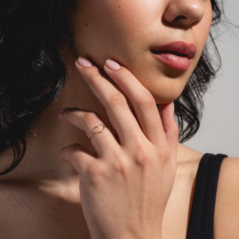 Solid Gold Delicate Heart Ring
